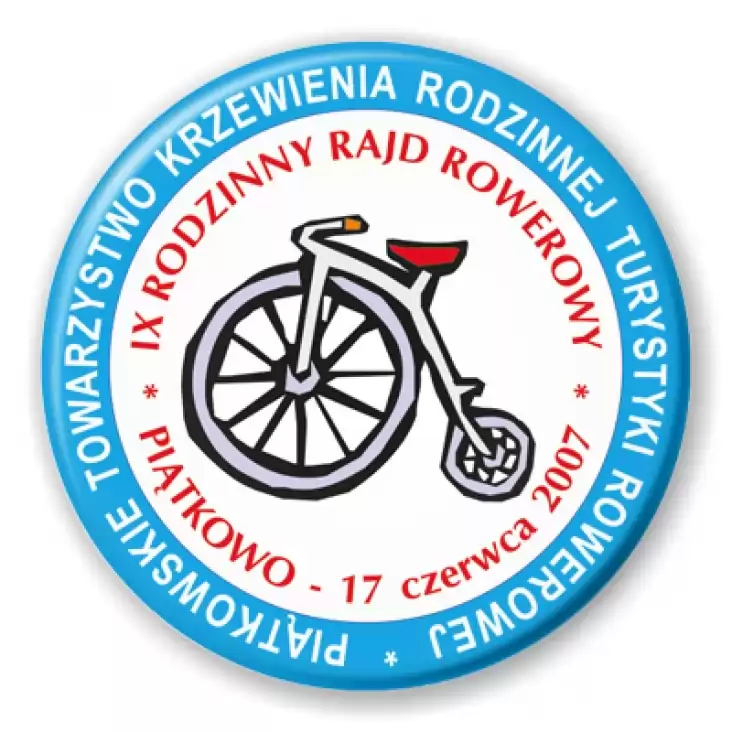 przypinka IX Rajd Rodzinny Rowerowy - Poznań Piątkowo 2007