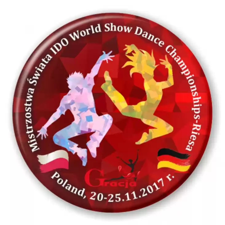 przypinka Mistrzostwa Świata IDO World Show Dance