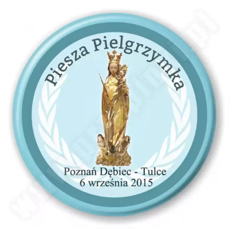 przypinka Piesza pielgrzymka Poznań - Tulce 2015