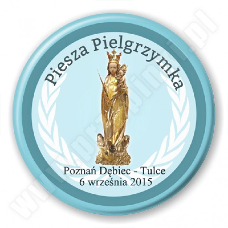 przypinka Piesza pielgrzymka Poznań - Tulce 2015