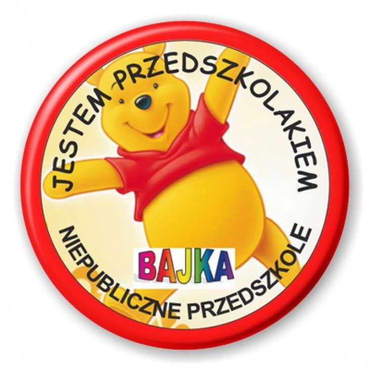 przypinka Przedszkole Bajka - Kubuś Puchatek