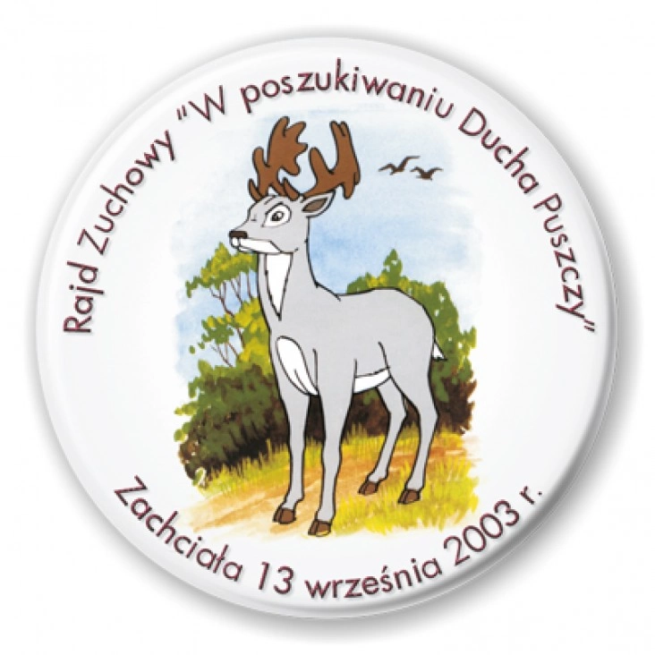 przypinka Rajd Zuchowy W poszukiwaniu Ducha Puszczy