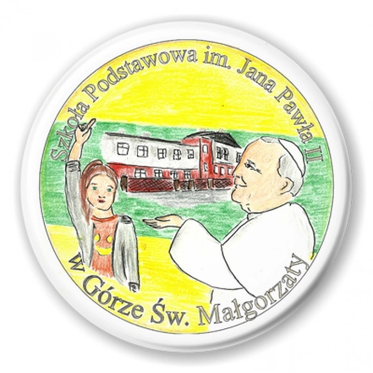 przypinka SP im. JP II w Górze św. Małgorzaty