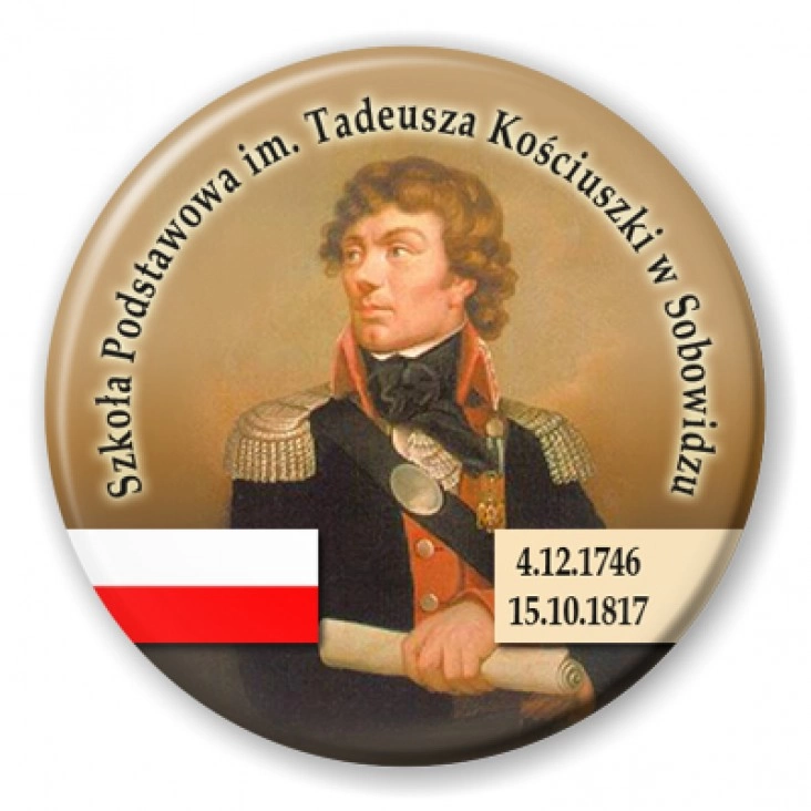 przypinka SP im. T. Kościuszki w Sobowidzu