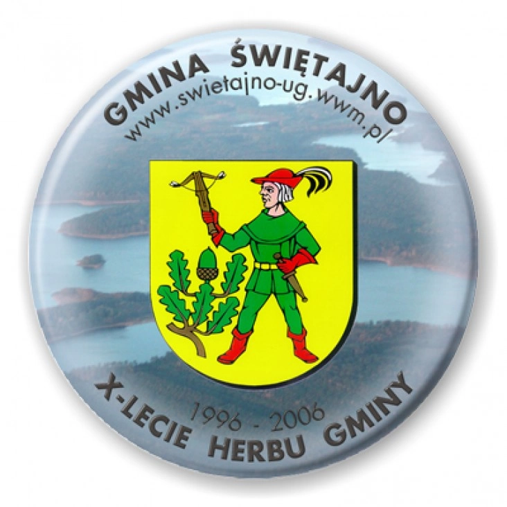 przypinka X-lecie Herbu Gminy Świętajno