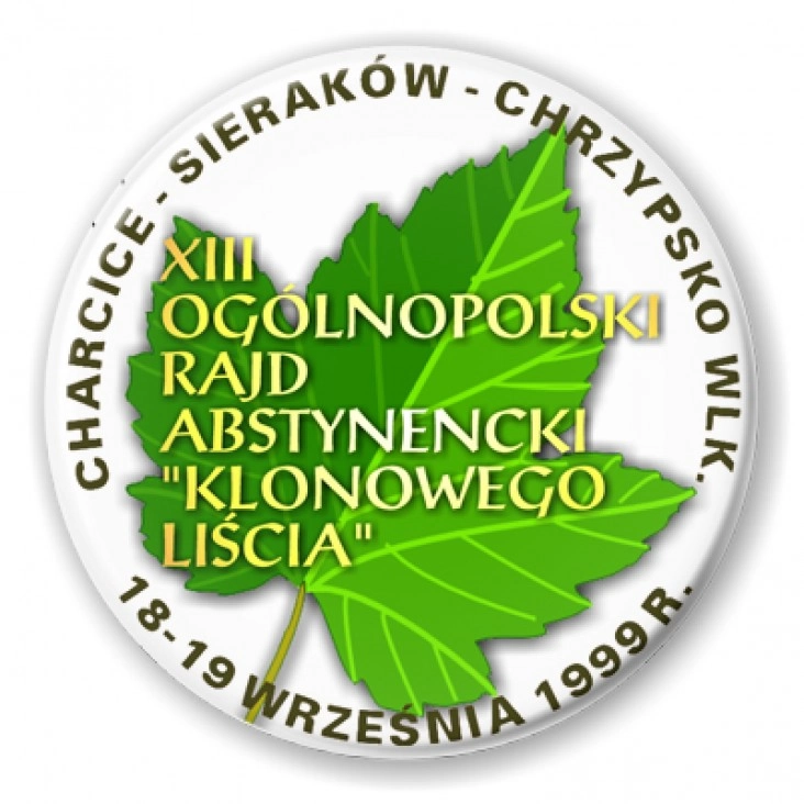 przypinka XII Ogólnopolski Rajd Abstynencki Klonowego Liścia