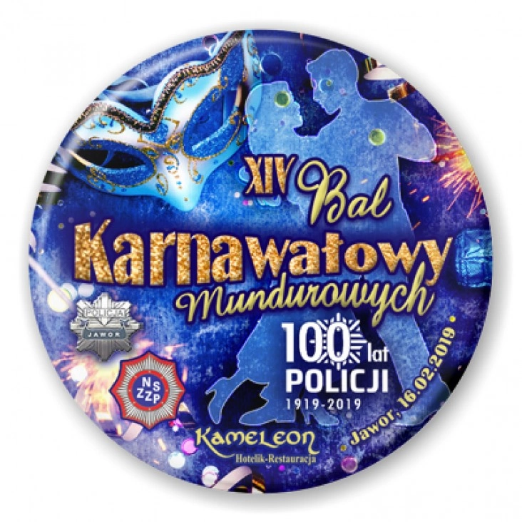 przypinka XIV Bal Karnawałowy Mundurowych