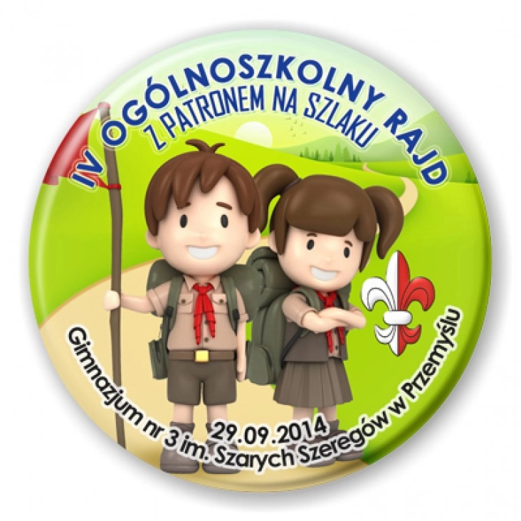 przypinka Z patronem na szlaku 2014
