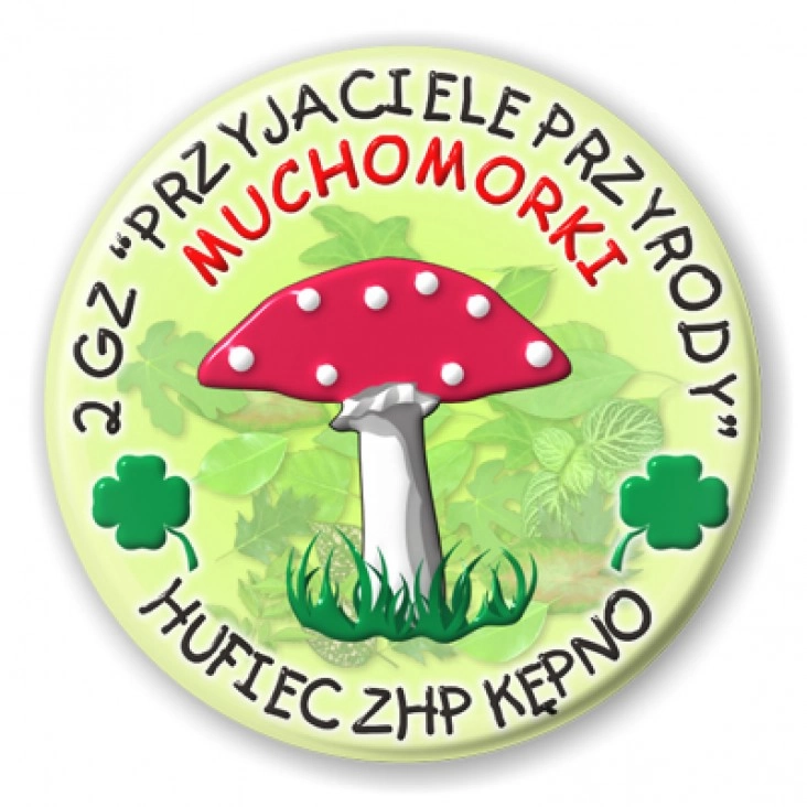 przypinka 2 GZ Przyjaciele Przyrody MUCHOMORKI