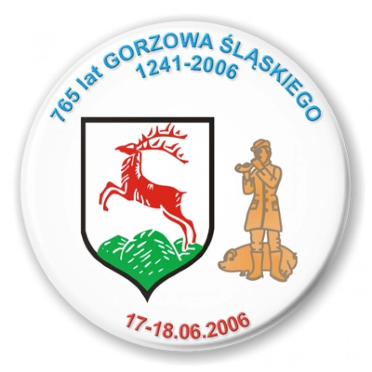 przypinka 765 lat Gorzowa Śląskiego 