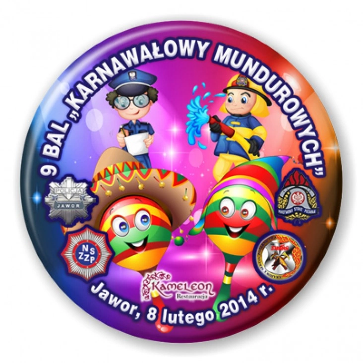 przypinka 9 Bal Karnawałowy mundurowych