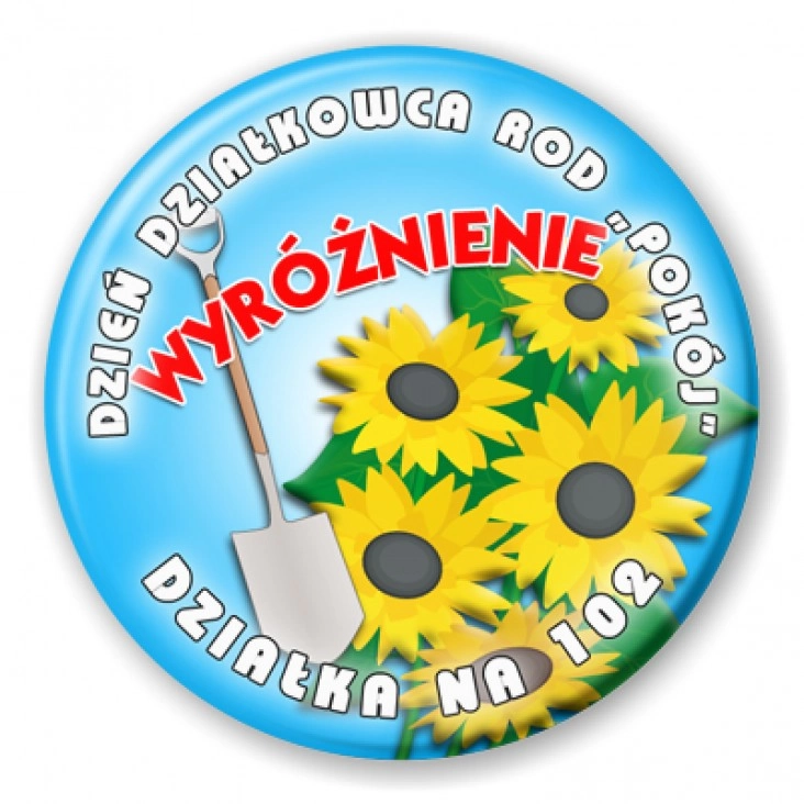 przypinka Dzień Działkowca ROD Pokój