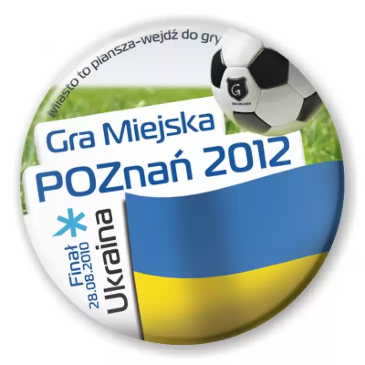 przypinka Gra Miejska - Poznań 2012 - Ukraina