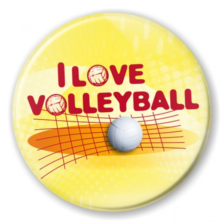 przypinka I love volleyball