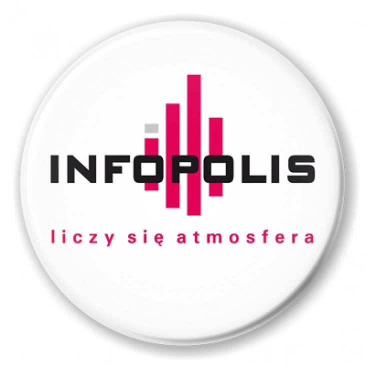przypinka Infopolis - liczy się atmosfera