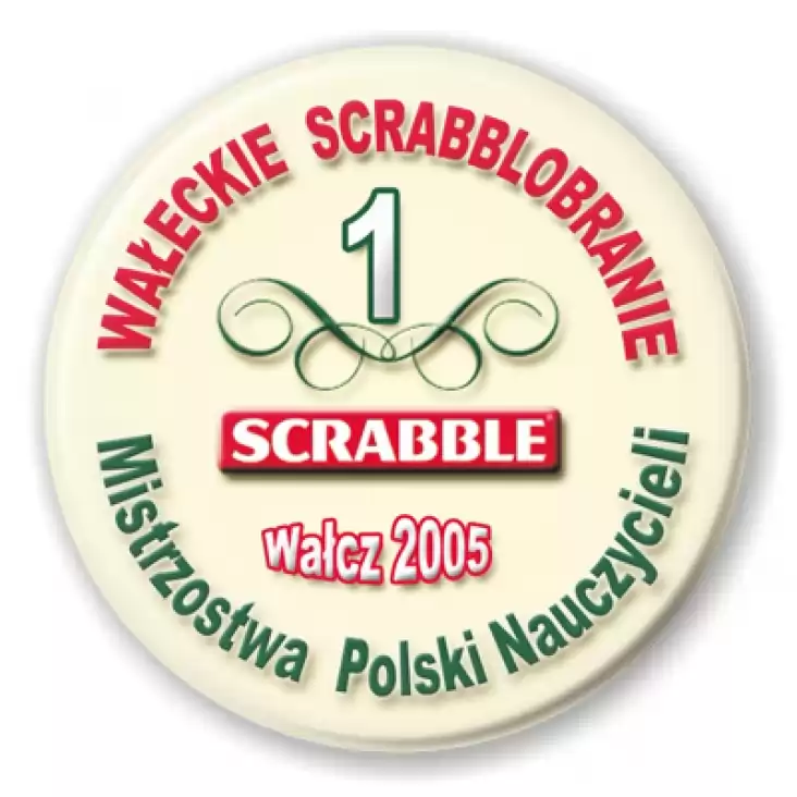 przypinka Mistrzostwa Polski Nauczycieli - Scrabble 2005