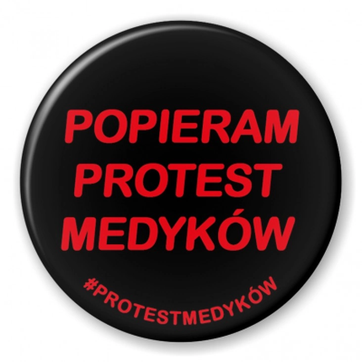 przypinka Popieram protest medyków