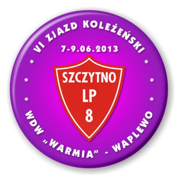 przypinka VI Zjazd Koleżeński WDW WARMIA - Waplewo