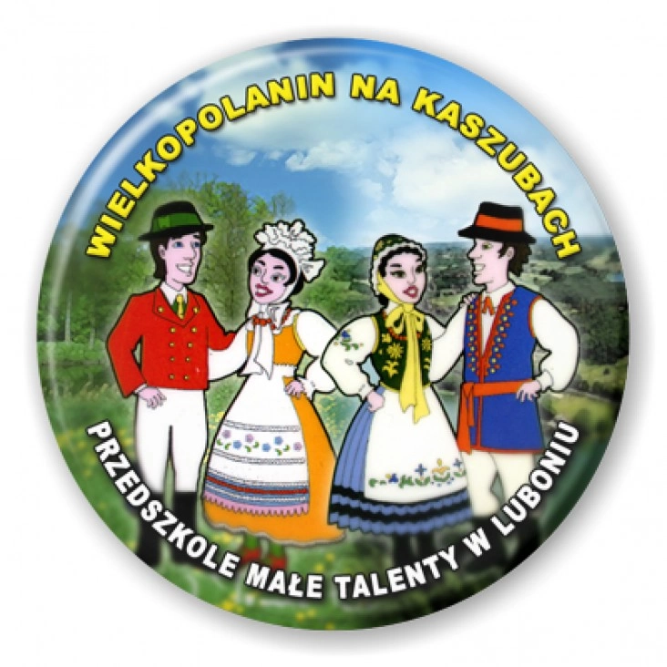 przypinka Wielkopolannin na Kaszubach