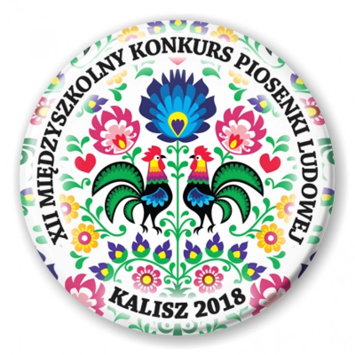 przypinka XII Międzyszkolny Konkurs Piosenki Ludowej