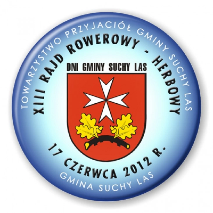 przypinka XIII Rajd Rowerowy Herbowy - Suchy Las 2012