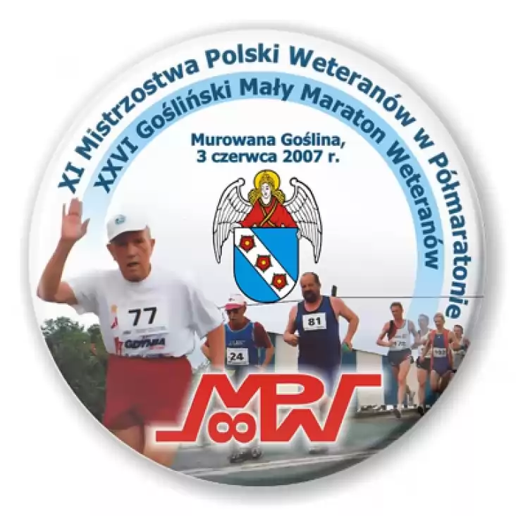 przypinka XVI Mistrzostwa Polski Weteranów