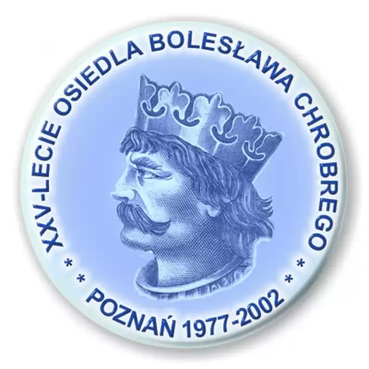 przypinka XXV-lecie osiedla Bolesława Chrobrego w Poznaniu