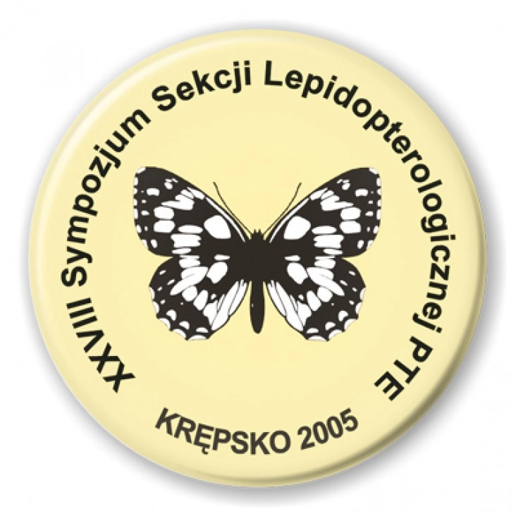 przypinka XXVIII Sympozjum Sekcji Lepidopterologicznej PTE
