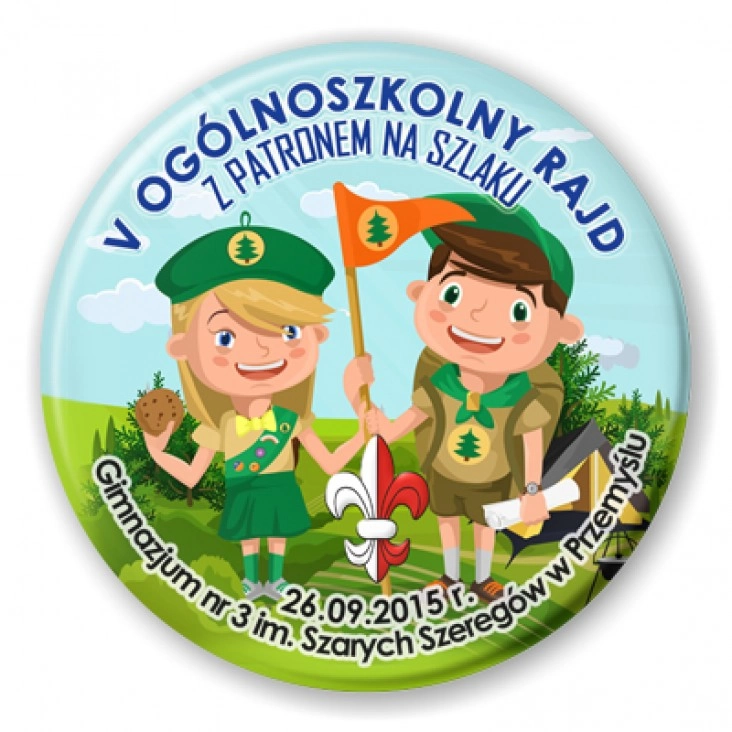 przypinka Z patronem na szlaku 2015