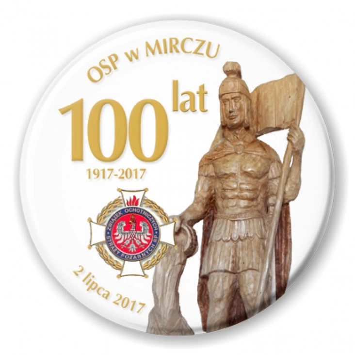 przypinka 100 lat OSP w Mirczu