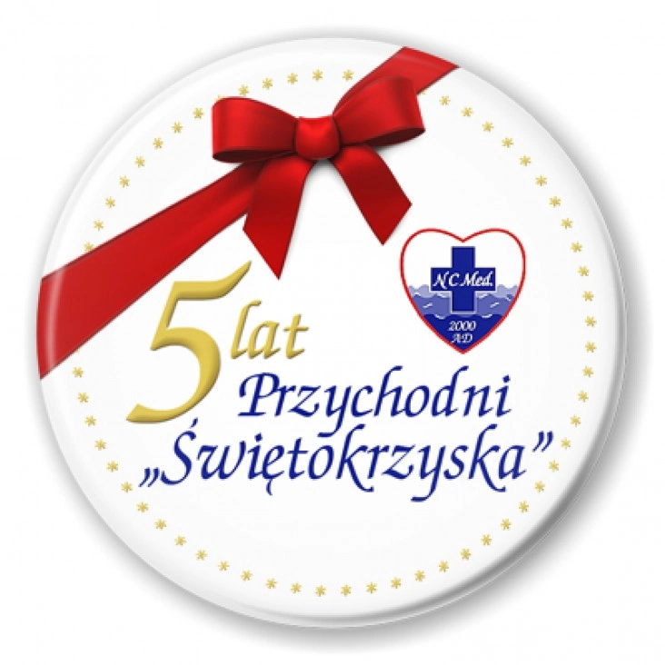 przypinka 5 lat Przychodni Świętokrzyska