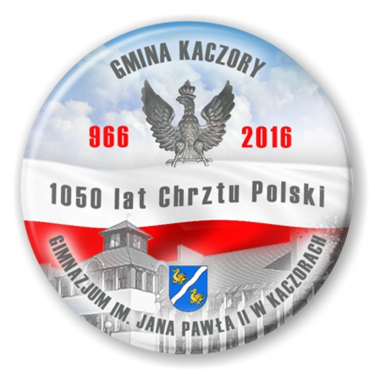 przypinka Gimnazjum im. Jana Pawła II w Kaczorach