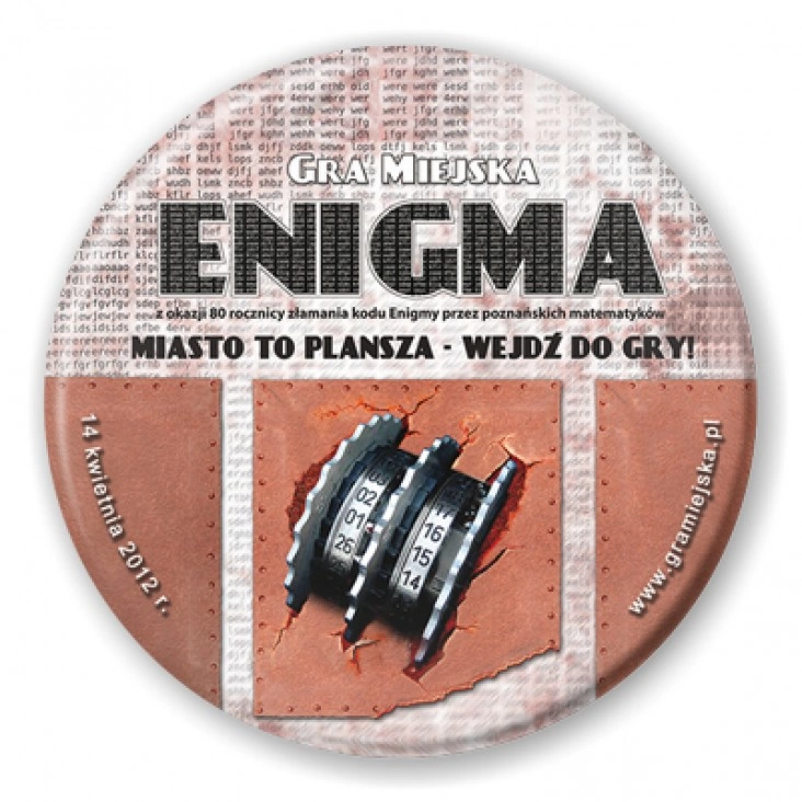przypinka Gra Miejska - Enigma