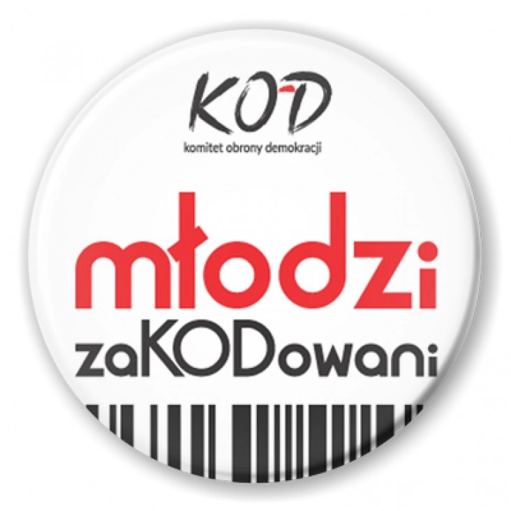 przypinka KOD Młodzi zaKODowani
