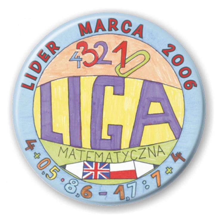 przypinka Liga matematyczna - lider marca 2006