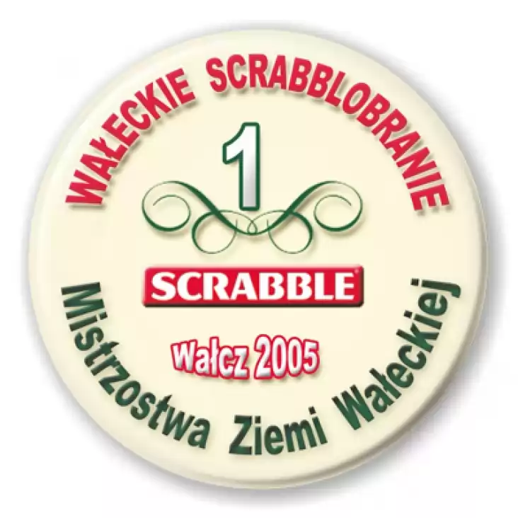 przypinka Mistrzostwa Ziemi Wałeckiej - Scrabble 2005