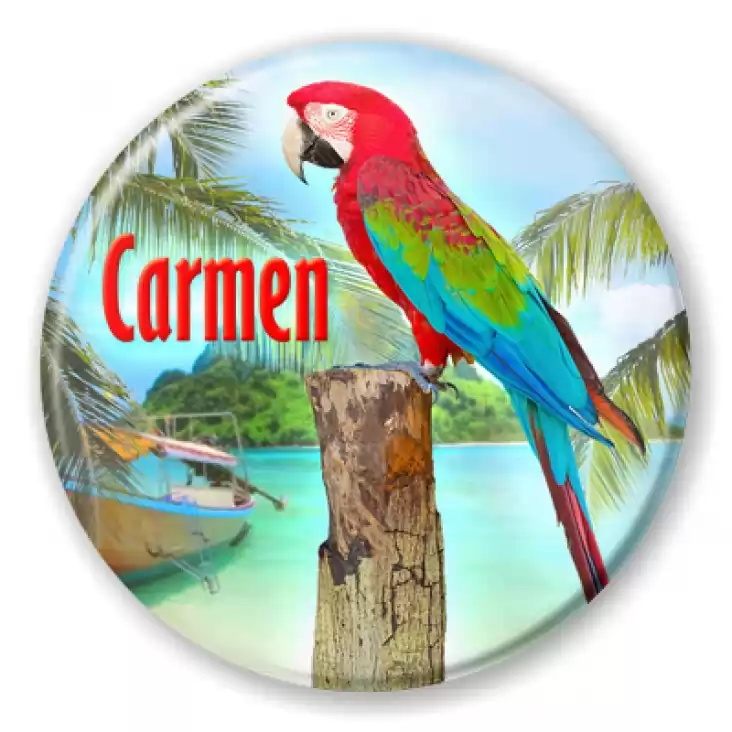 przypinka Papugarnia Carmen