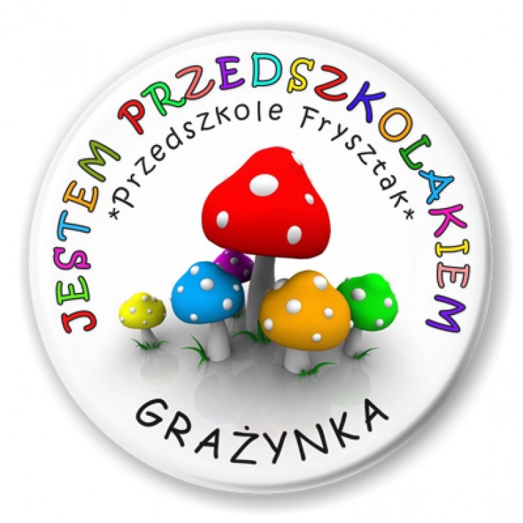 przypinka Przedszkole Frysztak - grzybki