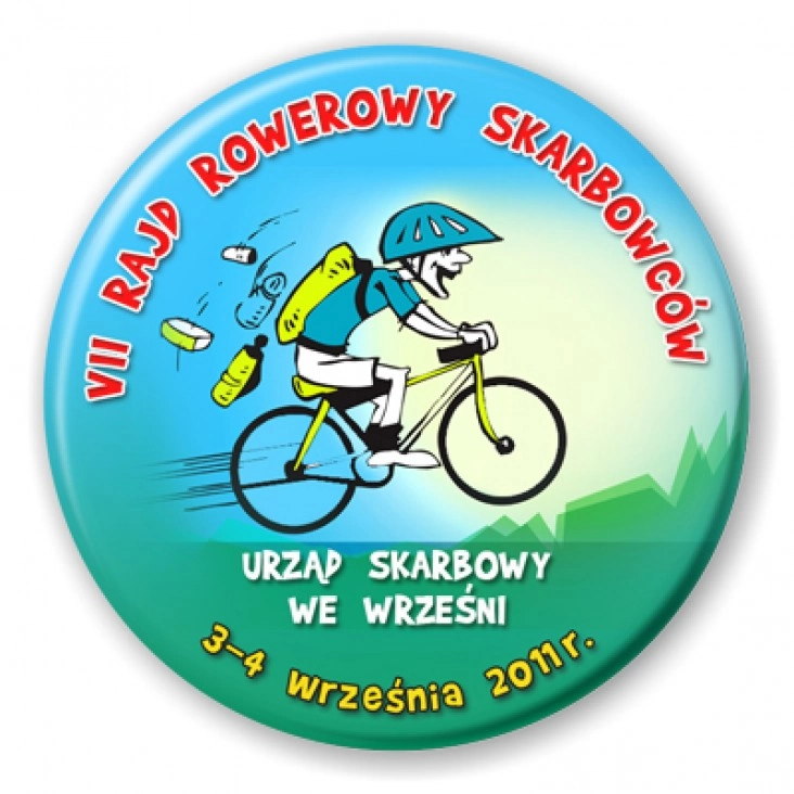 przypinka VII Rajd Rowerowy Skarbowców