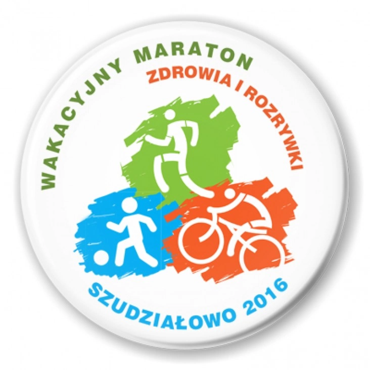 przypinka Wakacyjny Maraton Zdrowia i Rozrywki
