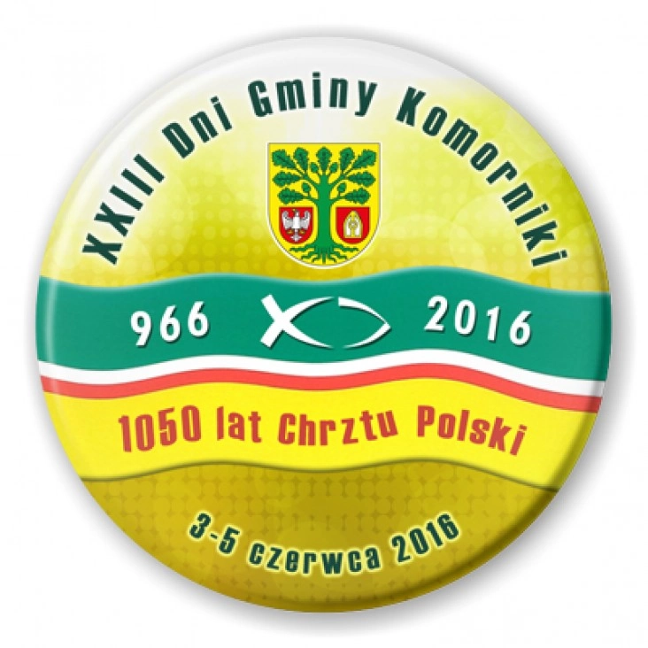 przypinka XXIII Dni Gminy Komorniki