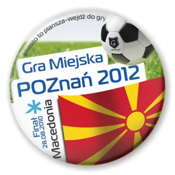 przypinka Gra Miejska - Poznań 2012 - Macedonia