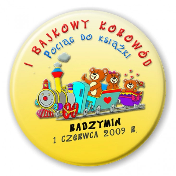 przypinka I Bajkowy Korowód - Pociąg do książki