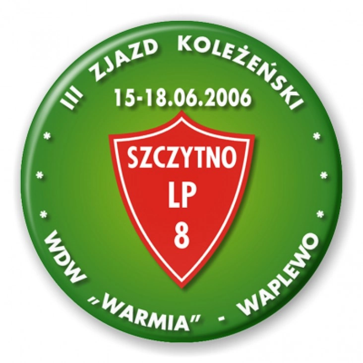 przypinka III Zjazd Koleżeński WDW Warmia - Waplewo