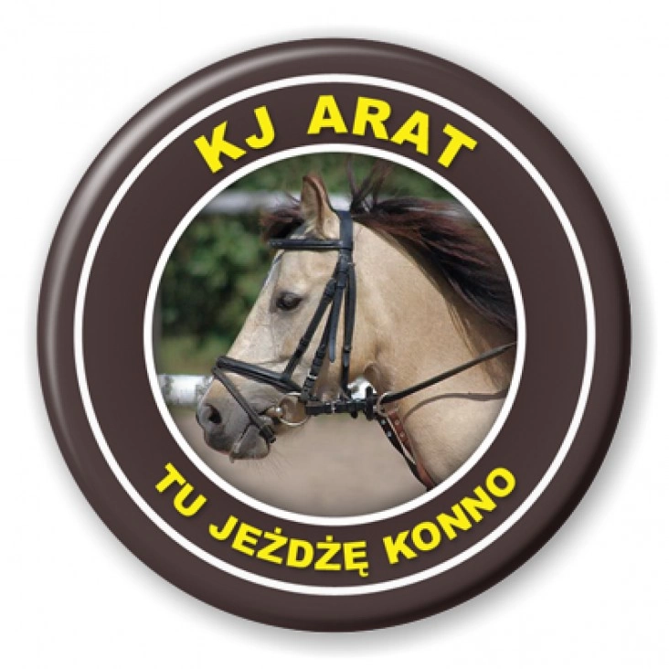 przypinka KJ ARAT - tu jeżdżę konno