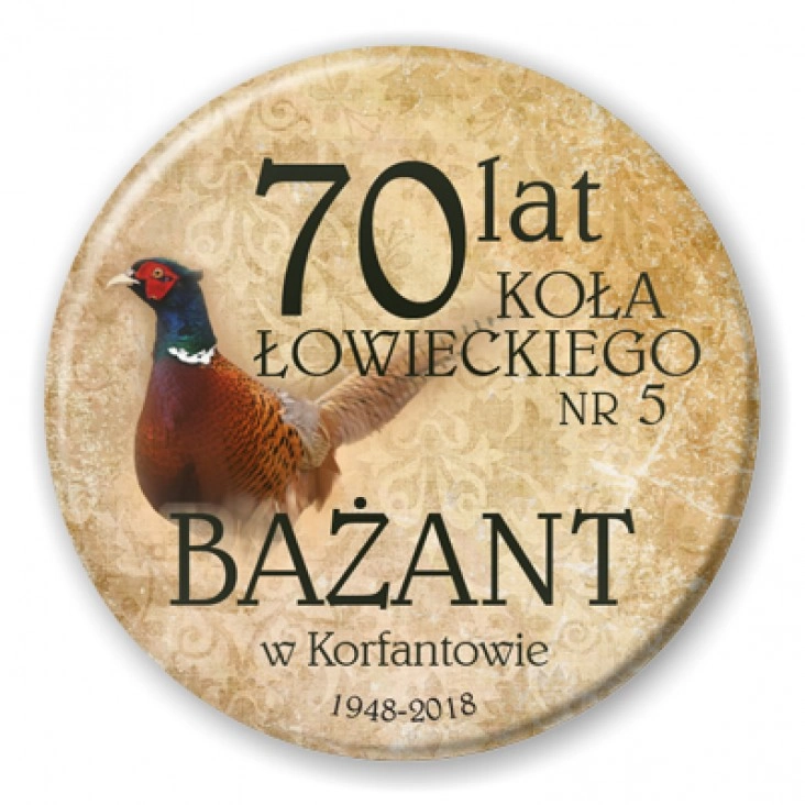 przypinka 70 lat KŁ Bażant