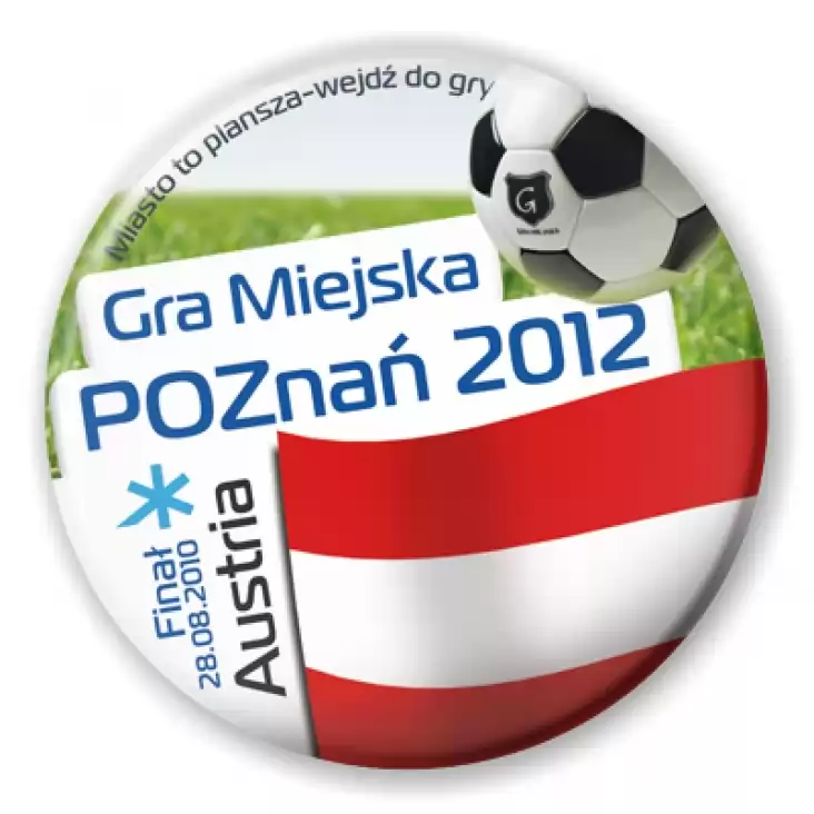 przypinka Gra Miejska - Poznań 2012 - Austria