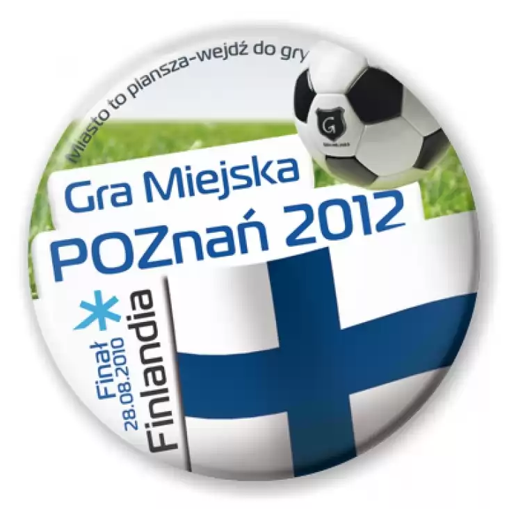 przypinka Gra Miejska - Poznań 2012 - Finlandia