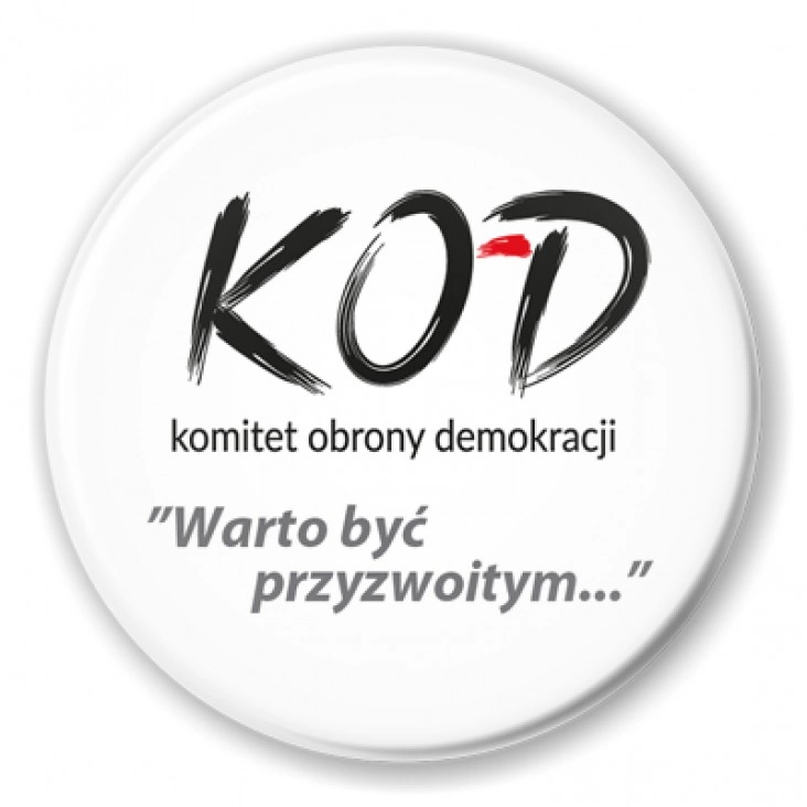 przypinka KOD - Warto być przyzwoitym
