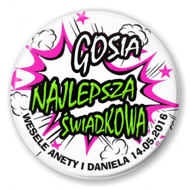 przypinka Najlepsza Świadkowa
